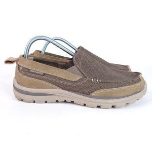 Sketchers Superior Milford Relaxed Fit Mens 8.5 Memory Foam Brown Tan Loafer Moc